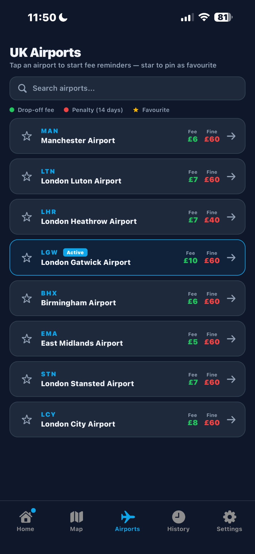 AirportPayMate — 8 UK airports