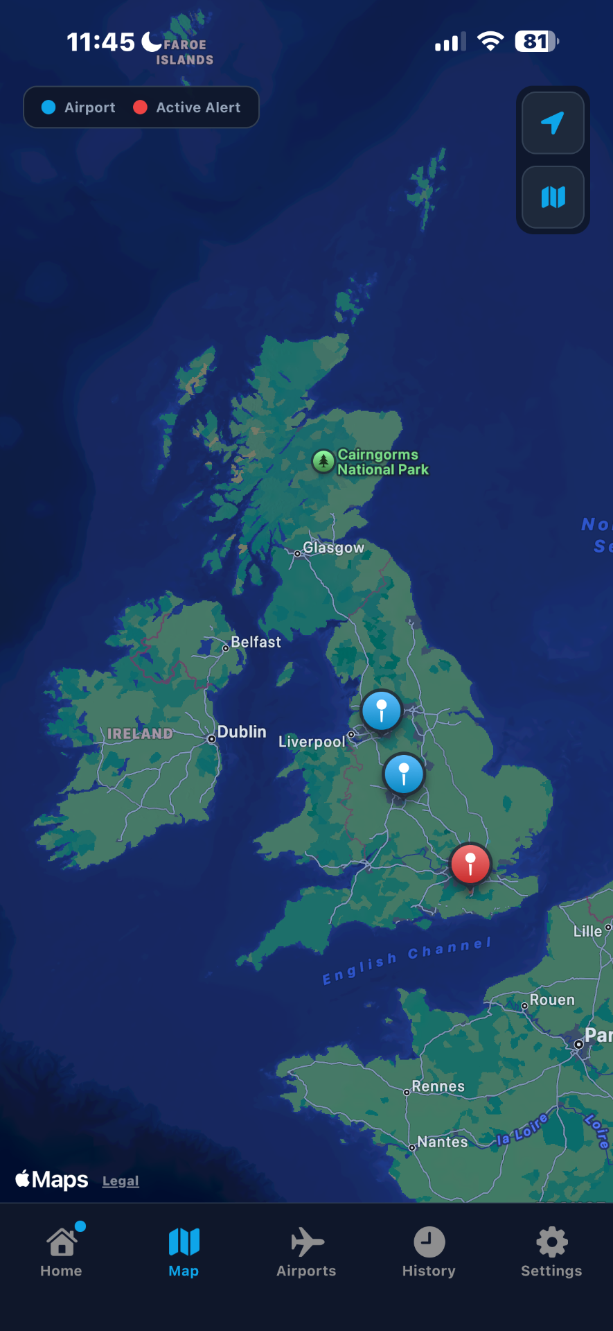 AirportPayMate — Interactive map